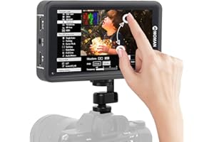 Moman M5 Monitor DSLR Touchscreen 5.5 Pulgadas 4K HDMI 450nits, Monitor de Campo de Pantalla Táctil 1920 * 1080 Full HD con 3D LUTs/HDR, Monitor Refléx Compatible para Canon, Nikon, Sony Cámara