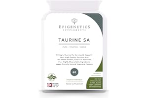 Taurine SA | 570mg L-Taurine Amino Acid + Natural Succinic Acid Antioxidant | 60 Vegan Friendly Capsules UK Made | Long 2 Month Supply by Epigenetics Supplements