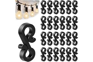 SKYSTUFF 120Pcs Black Gutter Hooks, Mini Plastic Gutter Clips, Outdoor Light Hooks Clips for Hanging Christmas Tree Decorative Lights, Outside String Lights, Icicle Fairy Lights
