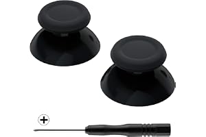 eXtremeRate Svart Ersättning 3D Joystick Thumb Sticks för ps5 Controller, Analog Thumbstick med skruvmejsel för ps4 Slim Pro