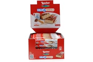 Loacker, Choco And Milk Cereals, Barrette al Cioccolato al Latte con Cialde Wafer, Crema al Latte e Crispies di Cereali, Merenda e Snack, 1 Confezione Convenienza da 30 Barrette Monoporzione