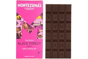 Montezuma's Black Forest, 70% Cocoa, Dark Chocolate With Cherry, Gluten Free & Naturally Vegan, 90g Bar