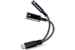 RISVOWO 2 in 1 Adattatore per Cuffie USB C e Ricarica, ELEPRUC Adattatore e Ricarica per Cuffie Type-C, Jack da 3,5mm USB C Supporta PD 60W Rapida, Adapter Headsets Type C Jack per Dispositivi Type-C