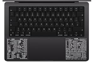 ‎SYNERLOGIC SYNERLOGIC (1 set) Mac OS + Word/Excel (for Mac) Shortcuts Stickers Bundle | No-Residue Laminated Vinyl Cheatsheet black case MacBook Keyboard Stickers 83 x 83 mm (Clear/White, 1 set)