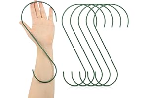 JRSHIRLEYLTD 5 pezzi ganci in metallo, 30 cm, ganci a s grandi per mangiatoie, s ganci albero, verde, per mangiatoia per uccelli selvatici, nido, cestino sospeso