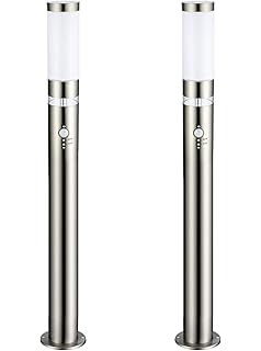 Dalux Lisa Edelstahl Led Aussen Garten Steh Wege Balkon Terrassen Pool Eingangs Treppen Leuchte Lampe Mit Hauptlicht E27 Und Led Grundlicht Und Bewegungsmelder Dammerungssensor Amazon De Beleuchtung