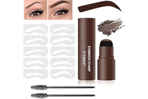 EONFAVE Eyebrow Stencil Kit - Eyebrow Stamp Stencil Kit - Waterproof Brow Stamp Shaping Kit, 3 in 1 Hairline Shadow Powder, Eyebrow Makeup Tools with 10 Reusable Eyebrow Stencils