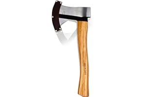 Xforst Hache Universelle X-UW800C – Hache de Jardin et de Camping 40 cm | Tête en Acier au Carbone Trempé 800 g | Manche en Bois de Hickory | Inclut Étui de Protection