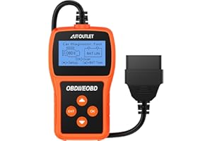 ‎AUTOUTLET AUTOUTLET OBD2 Diagnosegerät, Auto OBD2 Scanner Codeleser OBD2 EOBD Motor Fehlercodeleser Scanner mit DTC-Definition, 10 Sprachen, Spannungserkennung und -überwachung, KFZ-Fehlercode-Lesegerät