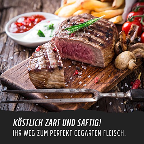 Rustler Digitales Braten- & Grill-Thermometer mit großem LCD-Display und tragbarem Funkempfänger mit Magnetrückwand, für Grill/BBQ, Ofen oder Kochmulde - 8