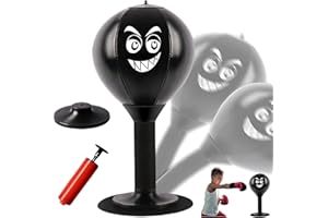 BAOPINLADY Rage Bag, Desktop Punching Bag, Suction Punch Bag, Desktop Heavy Duty Punch Ball For Rage Relief,Boxing Training Ball, Mood Relief Boxing Punch Ball For Wall, Tile, Table (black)