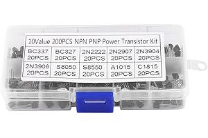 WALFRONT 200 Pcs Transistor Bipolaire NPN PNP Silicium avec Boîte de Rangement 10 Modèles (BC337 BC327 2N2222 2N2907 2N3904 2N3906 S8050 S8550 A1015 C1815)