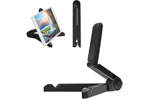 BAOWUABJ Tablet Stands and Holders Adjustable,iPad Stand, Portable Tablet Stand Holder for iPad, Kindle Fire Tablets, Desktop Mobile Phone Stand (Black)