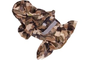 XIAOYU einstellbare Pet Hund wasserdichte Overall Regenmantel Jacke mit sicheren reflektierenden Streifen, braun, S