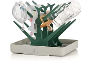 ‎HAAKAA haakaa Baby Bottle Drying Rack Space Saving Bottle Drying Tree for Bottles/Pump Parts/Pacifiers and Other Baby Utensils, Ideal for Home and Travel, BPA Free Forest Green