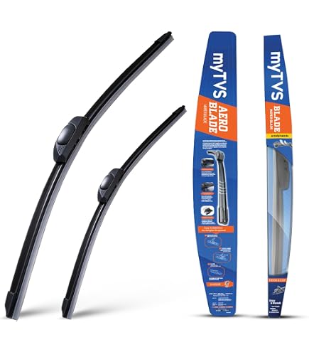 myTVS Frameless Wiper Blades | Set of 2 for Front Windshield