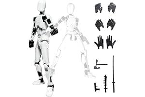 BYTLXM T13 Action Figure, Figura d'azione T13, 13 Action Figure di robot, Stampa 3D di personaggi mobili, Titan 13 Action Figure, regalo perfetto per la tua famiglia. (Bianco)