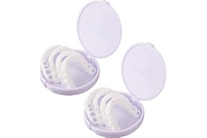 JJEIGVJ 4 Pair Superiore Inferiore Denti Cosmetici Copertina Orale Sbiancamento Dentale Confortevole Sorridi Falso Denti Copertina Impiallacciatura per Uomini e Donne