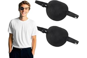 Bmeigo 2-Pack Eye Patches for Adult - 3D Medical Eyepatch Adjustable Breathable Comfortable Eye Patch for Left or Right Lazy Eye, Amblyopia, Strabismus, Pirate Cosplay Costume, Surgery Recovery