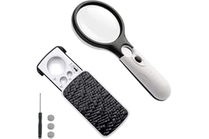 Schmuck Lupe Lupe mit LED-Licht, AFUNTA 30X, 60X, 90X Taschenlupe für Rocks Briefmarken Münzen Uhren Hobby Antiquitäten Modelle Fotos schwarz / weiß