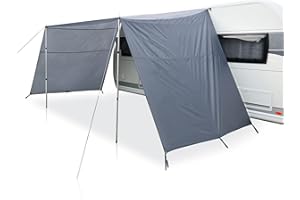 your GEAR Caravan Tarp Teramo – 3 rozmiary – 250, 300, 400 cm szerokości, głębokość 240 cm – dach przeciwsłoneczny UPF 50+ do przyczep kempingowych – 5000 mm, żagiel przeciwsłoneczny, ściany boczne,