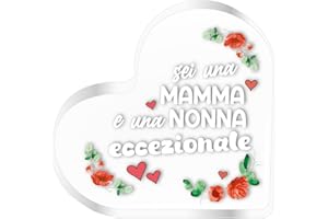 NAÏZAYA Idea Regalo festa della Mamma 2025 - Targa a Cuore Sei una Mamma Nonna Eccezionale - Idee Regali Compleanno Originali