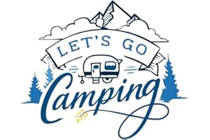 ‎SAMUNSHI Samunshi® Let's Go Camping Schriftzug Aufkleber Sticker Autoaufkleber Scheibenaufkleber Motorradaufkleber - 15x12,5cm hellblau