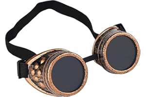 LEFSDVF Steampunk Goggles, Vintage Glasses Gothic Halloween Cosplay Sunglasses Dress-Up Accessories Party Eyewear for Men Women Classic Goggles Vintage Accessories for Adult Halloween