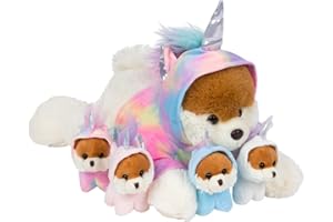 PIXIECRUSH Snugababies Narwal Jednorożec pluszowe zwierzątka dla dziewczynek w wieku 3-4-5-6-7-8 lat; pluszowy jednorożec z 4 małymi jednorożcami na brzuchu, poduszka jednorożec dla dziewczynek
