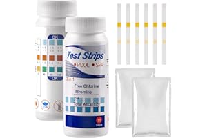 QUACOWW 50 Pieces Water Test Strips, 3-in-1 Swimming Pool Dip Test Strips, Pool Spa Hot Tub Test Strips for Chlorine, PH and Alkalinity Testing