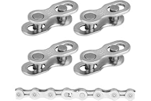 EYVRPAU 4 Pares Eslabón de Cadena para Bicicleta Acero Conector de Cadena 12 Velocidades Eslabones de Conexión Faltantes Accesorio para Bicicleta (12 Velocidades) (Plateado)