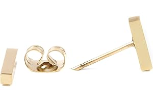 Happiness Boutique Femmes Minuscules Boucles d'Oreilles Barre Couleur Or | Petites Boucles d'Oreilles Bijou Acier Inoxydable