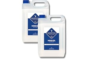SERENITY HYGIENE Hand Sanitiser Gel - Unscented and Alcohol-Free Hand Sanitising Formula - Great for Schools, Hospitals, Home & Office - Manufactured in the UK (5 Litre Pack of 2)