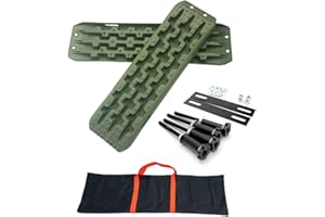 CStern Tappetini Trazione Targhe Traccia Emergenza Piastra Fuga Recupero Cuscinetto Antiscivolo Pneumatici Auto Neve Ghiaccio Fango Sabbia 2 Pezzi Verde per Camion Furgoni SUV Fuoristrada