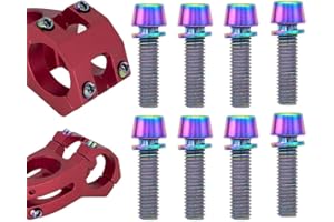 MenYiYDS - 8 PCS M5 * 16 MM COLOURED TITANIUM SCREWS, MOUNTAIN BIKE ROAD BIKE STEM SCREWS, ALLOY, BICYCLE MOUNTING HANDLE SCREWS FOR MOUNTAIN BIKE STEM