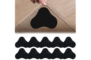 COYTEAR 10 Pcs Rug Grippers, Anti-Slip Rug Corner Grippers Pads Reusable Stop Rugs Moving Tape Washable Grip Carpet Corner Stickers for Hardwood Floor Carpet Wooden Tile Floor to Hold Rug Down Keep Rugs Flat