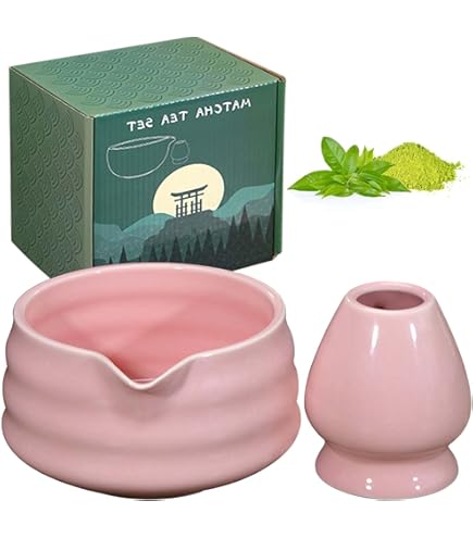 2-delige Japanse matcha-kom van keramiek met gardehouder, 500 ml, chawan, theekom voor beginners, doe-het-zelf liefhebbers, matcha