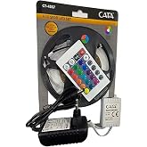 مجموعة مصابيح LED من Cata Ct-4557 Rgb Strip (مصباح LED من Cata Ct-4557 Rgb بطول 5 أمتار + محول + تحكم Rgb)