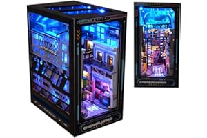 TOPBSFARNY Soporte de Madera 3D para Libros, Rompecabezas de casa de muñecas, sujetalibros de Madera, Kit de construcción