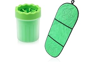 Gwolf Dog Paw Cleaner, Spazzola per Pulizia Portatile per Animali Domestici con Asciugamano, massaggiatore per Pulizia dei Piedi del Cane Morbido Silicone per la Pulizia del Cane Sporco