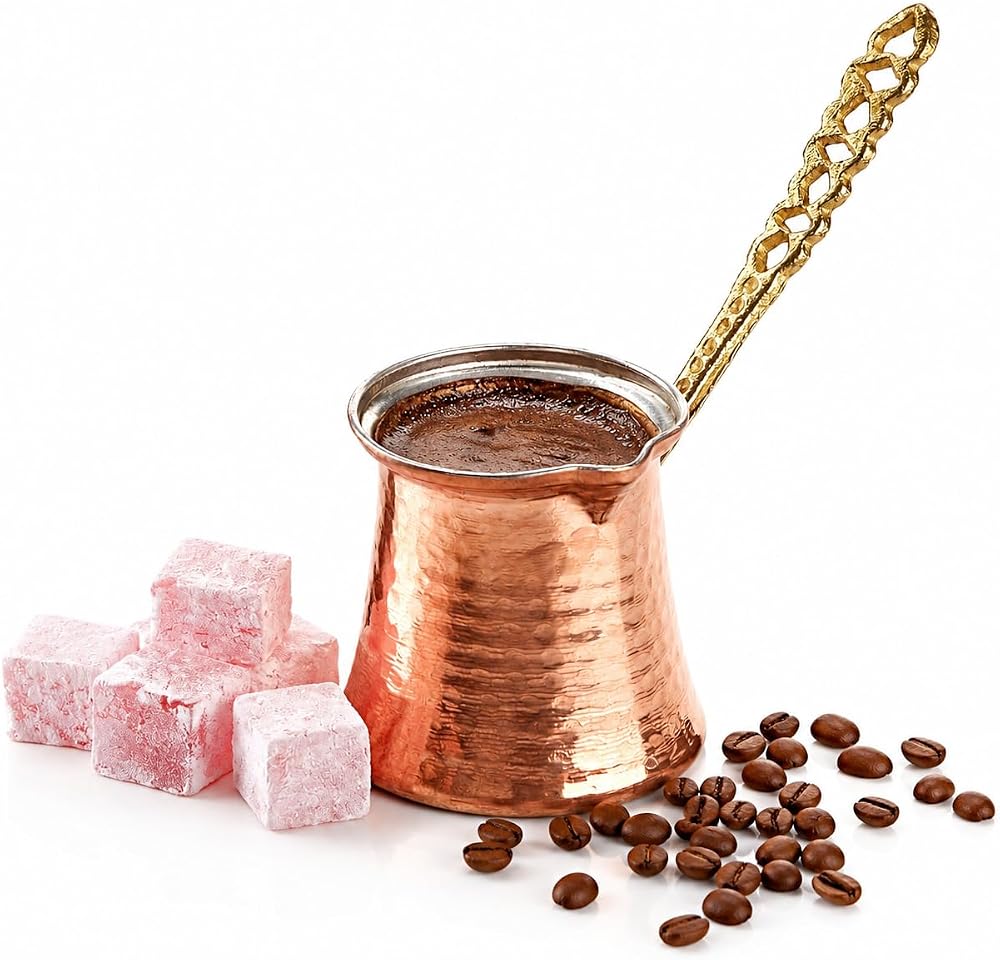 DESTALYA Bakir Cezve,150 ml, Metal Sapli, Soslar icin Uygun (Bakir Cezve)