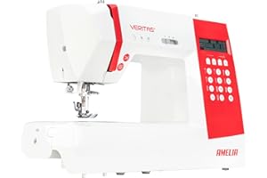 VERITAS Nähmaschine Amelia I Computer-Nähmaschine I 90 Programme inkl. Speicherfunktion I Stiche spiegeln I Auto-Fadenspannung & Einfädelhilfe I Fadenabschneider I LCD-Display & LED-Nählicht (weiß)