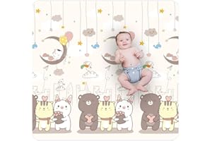 CHLOENCE - Tappeto Gioco Bambini 200x180 Pieghevole, Palestrina Neonato Termoisolante, Tappeto Gioco Neonato 1,5 cm, Tappeto Bambini Reversibile In Schiuma Espansa, Tappetino Bambini Per Gattonamento