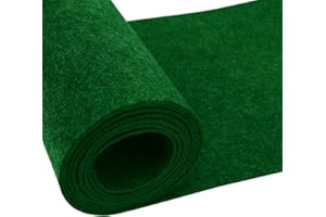 YURAGIM Tessuto Feltro Pannolenci Verde, 30cmx250cmx3mm Tessuto Feltro al Metro, Panno Verde da Gioco Panno in Feltro Spesso Tinta Unita per Artigianato, Creazioni, Patchwork, Stoffa per Cucito,Fai da Te,Auto