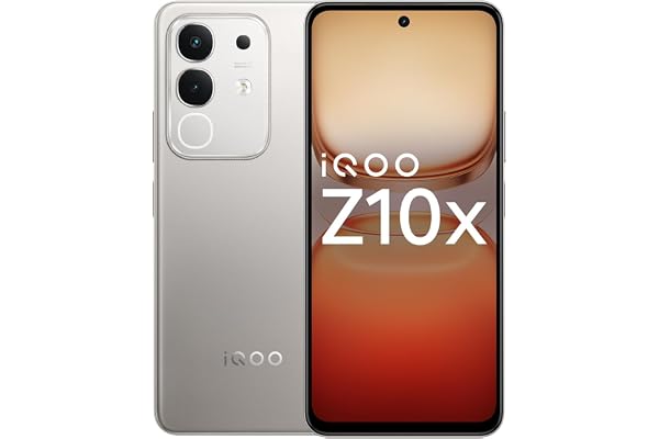 iQOO Z10x 5G (Titanium, 6GB RAM, 128GB Storage) 6500 mAh Large Capacity Battery Dimensity 7300 Processor Military-Grade Durability