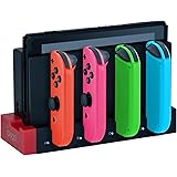 Mcbazel ipega 4 in 1 Switch JoyCon Dock di Ricarica Controller Dock Station con Indicatore LED Compatibile con NS Switch/Swit