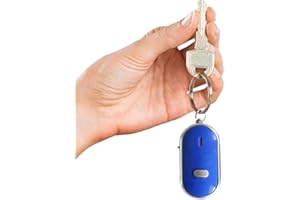 GENERIC Whistle Key Finder, Beeping Keyfinder fob that makes noise, Voice Control Keychain Key chain Locator for Lost Keys, Smart Item Locator, Anti Lost Alarm LED Sound Keychain With And Flash Light (Blue)
