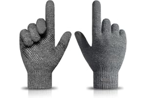 I Kua Fly Unisex Thermal Knitted Gloves Winter Close-Fitting Gloves Touch-screen Anti-slip Warm Fleece Gloves for Men Women