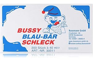 Bussy Schleck Drinks Blau Bär Waldbeer blau 200er Pack 200 x 40ml, Waldbeere, 8000 milliliter