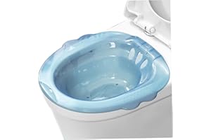 KYEQATY Sitz Vasca da bagno portatile sopra il WC, bidet portatile anti-trabocco, grande capacità, accessorio per bidet per emorroidi post-partum per cure private, blu